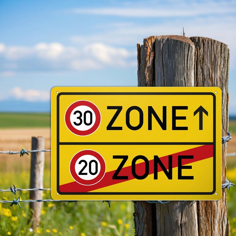Farming Zone - Plaque en métal vintage durable -