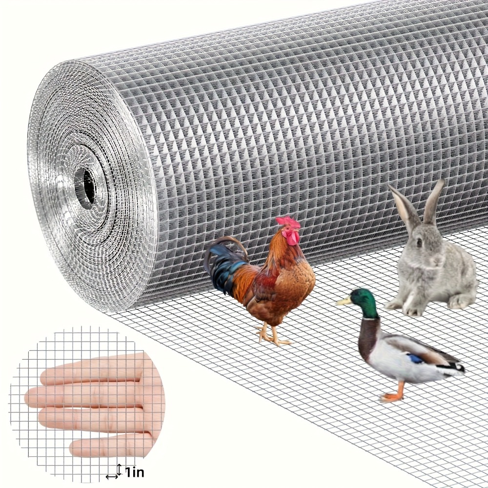Rabbit Cage Wire - Rouleaux de grillage soudé galvanisé robuste,