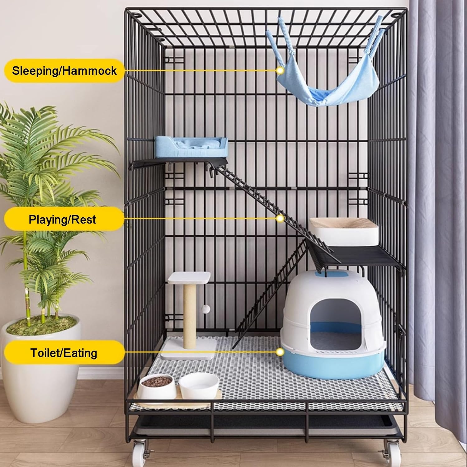 Enclos pliable à 3 niveaux pou - Rabbit Cage Wire avis et prix